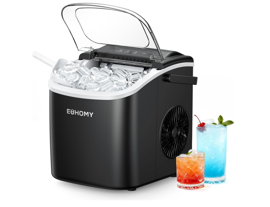 EUHOMY Countertop Ice Maker Machine with Handle