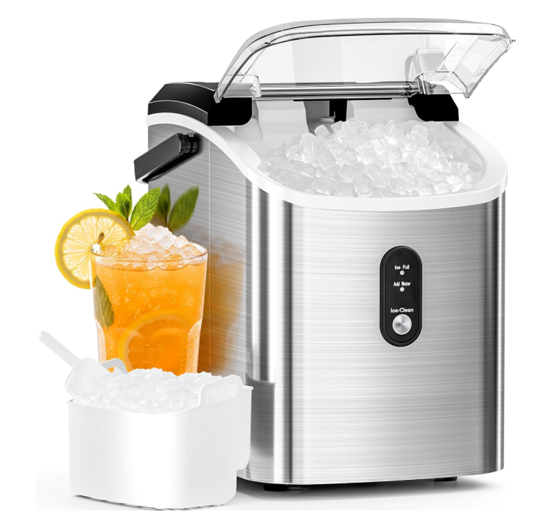 Antarctic Star Nugget Ice Maker Countertop, 34 lbs/Day, Stainless Steel